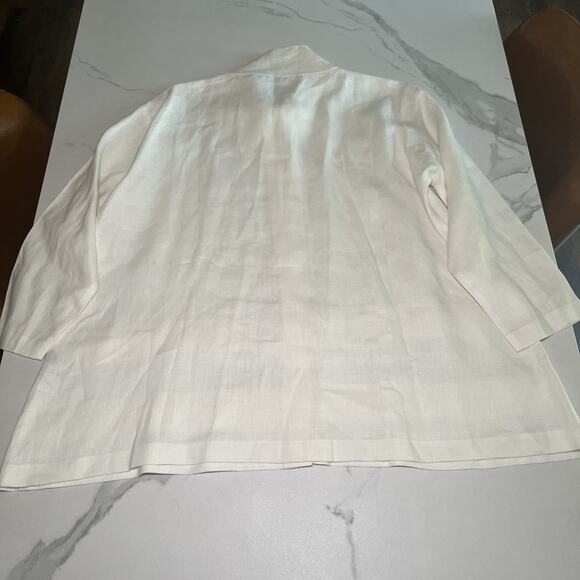 Itemz Chris Baumgartner Linen Blouse Tunic Ivory One Size Fits Most Lagenlook EC - Picture 10 of 11